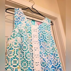 🩵 HTF NWT Lilly Pulitzer Macrame Rosalie Dress 14